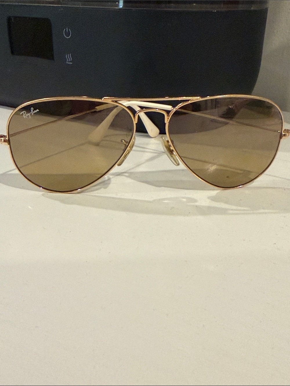 Ray-Ban Gold Frame Brown Lens Aviator Sunglasses